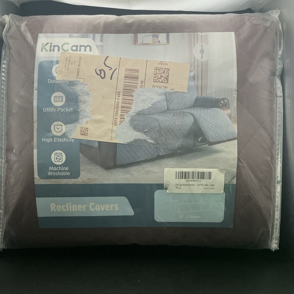 NEW KinCam Sofa 3-Seater Sofa Cover,‎ Chocolate Brown Water Resistant Washable